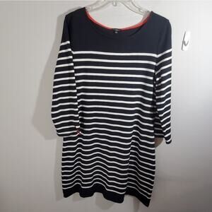 Talbots striped‎ long sleeve sweater dress large